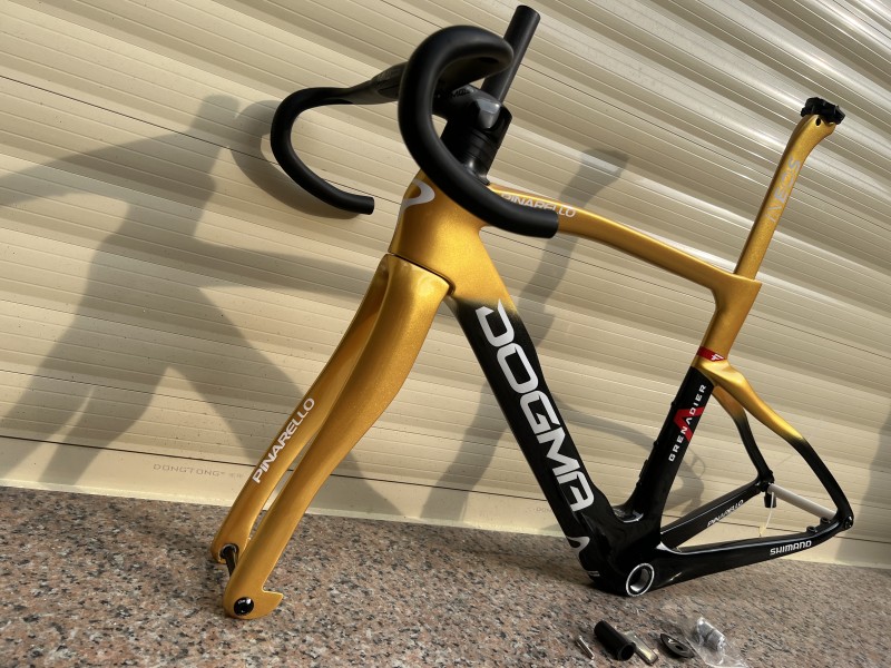 Pinarello DogMa F Carbon Road Bike Frame Gold With Black Pinarello Frame